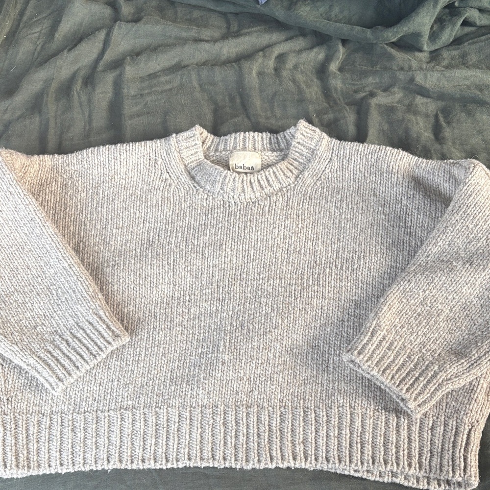 Babaa Women's Crew Neck Sweater in Beige - Picture 8 of 9